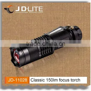 Portable Black Strong Light Torch Mini Size Flat Flashlight With Clip for Convenience Carry thumbnail-1