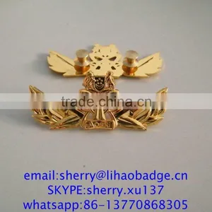 Metal Wing Badges, Pilot Wing Lapel Pins, Wing Emblem,gold Plating Custom Metal Wings Lapel Pin Badge thumbnail-6