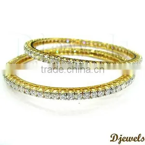 Diamond Bangles, Single Line Bangles, Diamond Jewelry thumbnail-1