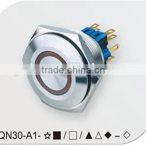 30mm Push Button Switch With Connector , Switch Socket With Cable thumbnail-1