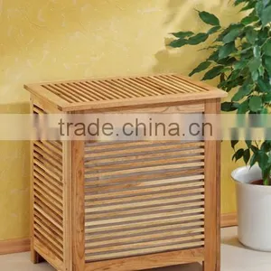 Wood Folding Walnut Laundry Basket thumbnail-3