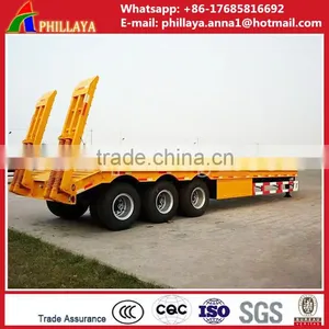 China High Quality 3 Axles 60 Tonnes Lowboy Trailer Dimensions, Drop Deck Trailers , 60t Lowbed Truck Trailer for Africa thumbnail-4