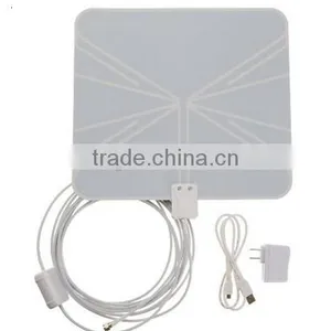 2015 Wholesale Amplified Indoor Digital TV Antenna Ultra-thin 50 Miles Range HD High Gain Flat Antenna Amplified TV Antenna thumbnail-1