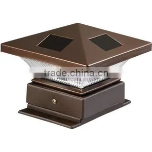 1-PC PAGODA II Stainless Steel Solar Post Garden Light thumbnail-1