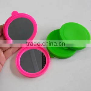 Facotory Custom Double Face Foldable Round Silicone Cosmetic Mirror thumbnail-1