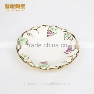 Wholesale Ceramic Plates Dishes,round Plate Grape Style thumbnail-2