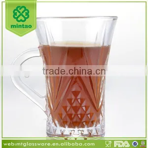 Carved Drinking Glass Cup With Handle thumbnail-1