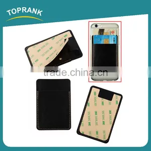 Toprank New Design RFID Protective Leather Pu Card Holder 3M Adhesive Cell Phone Case Sticker Credit Card Holder thumbnail-1