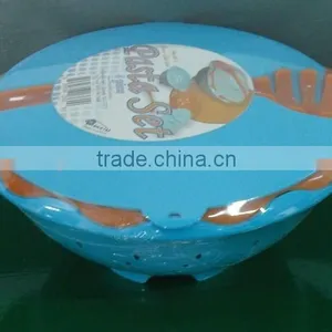 High Quality Food Grade Round Plastic Salad Bowl Set,4PCS Mixing Bowl thumbnail-2