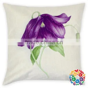 Rose Flower Printing Cotton Pillowcase Sofa Decorative Cushion Cover Pillow Case thumbnail-3