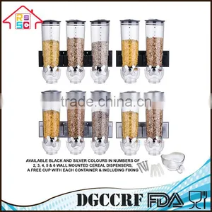 NBRSC Plastic Cheap Double/Triple Wall Mounted Home Breakfast Cereal Dispenser Bulk Food Storage Container for Sale thumbnail-1