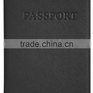 Leather Travel Wallet RFID Blocking Passport Cover of Crosshatch thumbnail-1