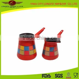 Red Color With Decal Enamel Coffee Boiler Pot thumbnail-1