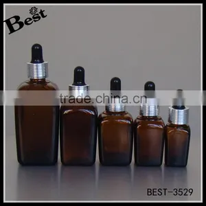All Size Square Amber Essential Oil Glass Bottle Dropper Cap Essential Oil Bottle Glass Dropper thumbnail-1