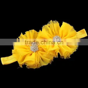 Shabby Chiffon Flower Headband With Rhinestone Center for Kids Hair Accessories thumbnail-6