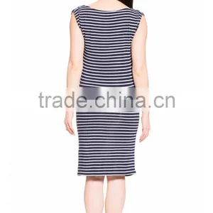 Women's Clothing Manufacturer Spring Summer Style STRIPE COWL NECK MATERNITY Women Dresses Office Wear thumbnail-5