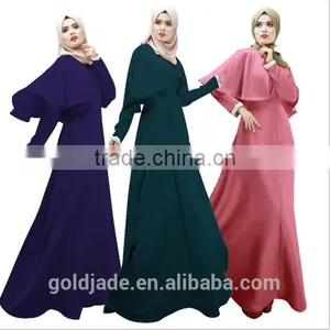 Abaya Islamic Muslim Cocktail Womens Long Sleeve Vintage Long Maxi Dress thumbnail-1