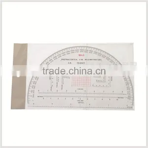 9inch Sandwich Line Military Protractor, Transparent Plastic Big Protractor for Military Training #KMP-3 thumbnail-3