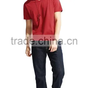 Men's V-neck T-shirt , Custom 100% Cotton V-neck T-shirt Wholesale thumbnail-2
