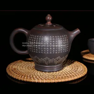 Purple Clay Chinese Nixing Pottery 260ml Buddha Lamp Teapot Master Making Tea Pot Pure Handmade Tea Ware thumbnail-1