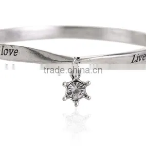 Diy Small Charm Bangle Custom Name Logo Bangle Women Twist Daily Wear Bangles thumbnail-4