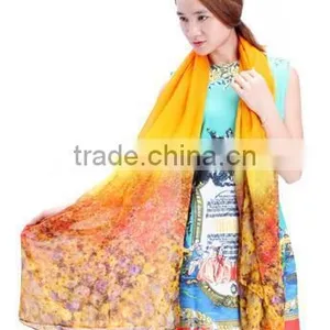 Fashion Women Chiffon Scarf Floral Print Drive Travel Shawl Beach Style Slik Wrap Pashmina thumbnail-3