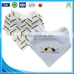 China Cute Baby Gift Applique Cotton Custom Absorbent Dribbler Wholesale Bandana Baby Bibs thumbnail-1