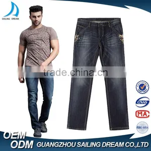 High Quality Biker Brand Name Mens Slim Fit Denim Jeans for Wholesale thumbnail-2