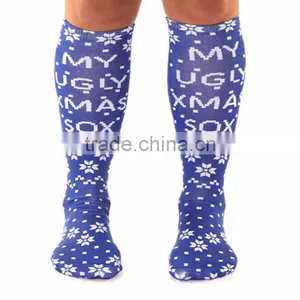 3d Christmas Socks Digital Printed Custom Design Keen High Socks Factory thumbnail-3
