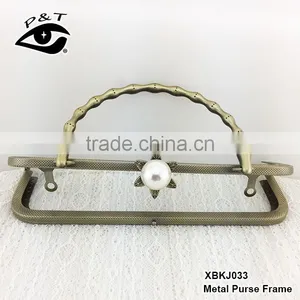 China High Quality Metal Clutch Purse Frame With Handle Big Pearl Clasp thumbnail-1
