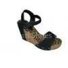 Top Quality 10.5cm Heels Size 36-41 Fashion PU Black Ladies Wedge Sandals Support OEM /ODM thumbnail-1