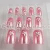 3D Diamond Light Pink Salon Fake Nails False NailsAcrylic / ABS Long False Nails thumbnail-1