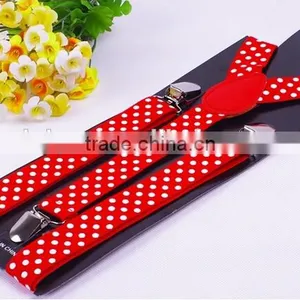 Polka Dot Braces Suspenders Elasticated Adjustable Polkadot Boys Girls 2.5cm/1" thumbnail-2