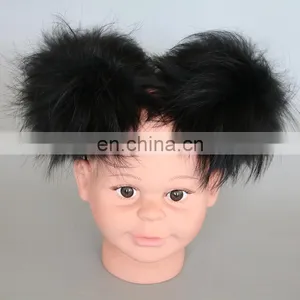 Double Pompom Hairband Lovely Fur Fashion Real Raccoon Fur Pompom Accessory thumbnail-2
