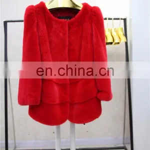 Best Quality Import Mink Fur Coat Jacket Red Mink Fur Coat Jacket Overcoat thumbnail-3