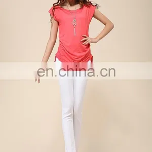 Trade Assurance Yihao Fashion Leisure T-shirts Wholesale 2015 Women Long T-shirts thumbnail-5