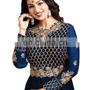 Women's Attractive Party Wear Semi Stitched Anarkali Suits With Heavy Embroidery 2017 thumbnail-2