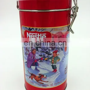 Round Hinged Coffee Tin Can,coffee Tin Packaging Box thumbnail-5