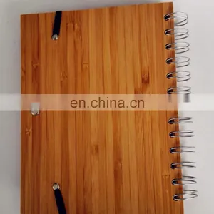Natural Genuine Bamboo Spiral 70sheets Notebook Orgnizer Set With Bamboo Ball Pen and Ruler thumbnail-3