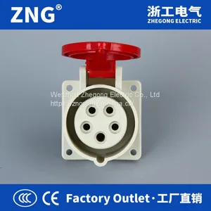 Supply Wall Mounted Industrial Socket 32A5P, 380V 32A 3P+N+PE Industrial Socket Hidden thumbnail-1