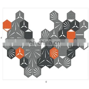 24 Hexagon Modern Urban Felt Wall Decals Kit Stylish Modern Office Decoration Felt Wall Art Stickers thumbnail-5