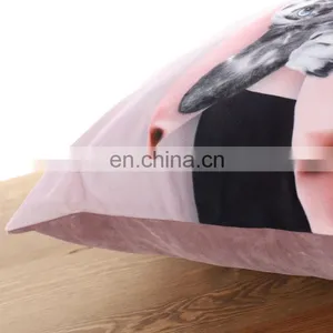 Velvet Decorative Pink Dog Print Throw Pillow Indoor Cushion for Home Decor thumbnail-6