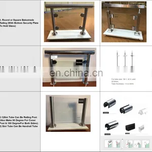 Design Fashion Stair Glass Stainless Steel Railing thumbnail-6