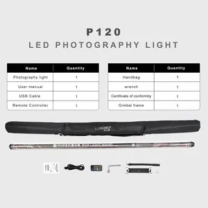 LUXCEO LED Video Light Wand, 120cm RGB Tube, IP68 Waterproof With App Control, Built-in Battery, 1350LM Studio Lighting thumbnail-4