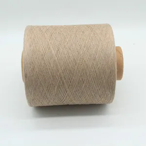 Weaving Yarn Supplies Ne12s/1 of Recycled 60/40 Polyester-cotton Light Brown Colored Yarn thumbnail-4