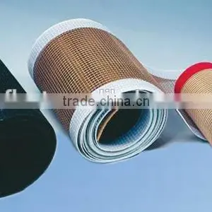 Systems 1*1/2*2/4*4/10*10 Hole Ptfe Conveyor Belt Brown With Bull Nose Joint High Temperature Made in China thumbnail-1