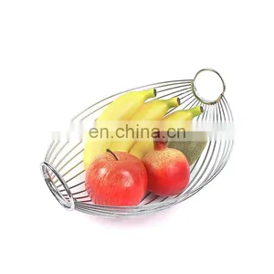 Countertop Metal Steel Wire Vegetables Fruit Bowl Banana Holder Kitchen Rack Storage Fruit Basket Metal thumbnail-2