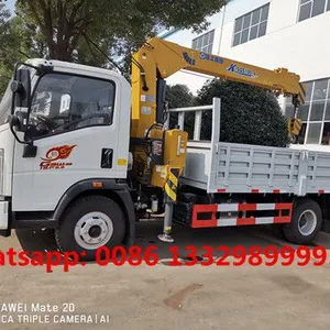 Customized SINO TRUK HOWO 4*2 4T 116hp Diesel Cargo Truck With Crane for Sale, thumbnail-2