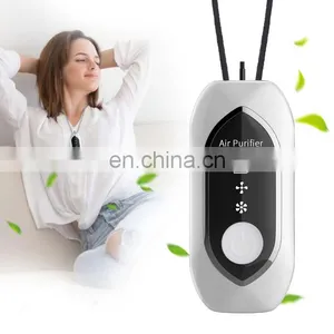 Oem Personal Portable Rechargeable Wearable Negative Ion Generator Necklace Air Purifier Device Pendant Wearable Electric Mini thumbnail-3
