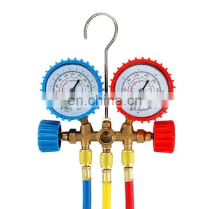 CT-536 C Brass Manifold Gauge Set HVAC Refrigeration System Auto Air Conditioner AC Charging R134A R22 R12 R502 Manifold Gauge thumbnail-2
